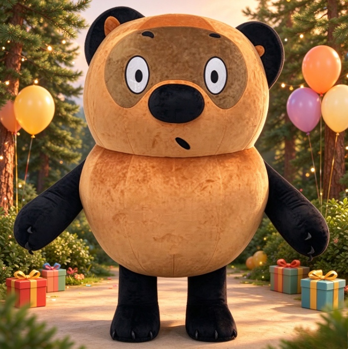 Event & Party Supply - Brown Black Bear Inflatable Mascot Costume
