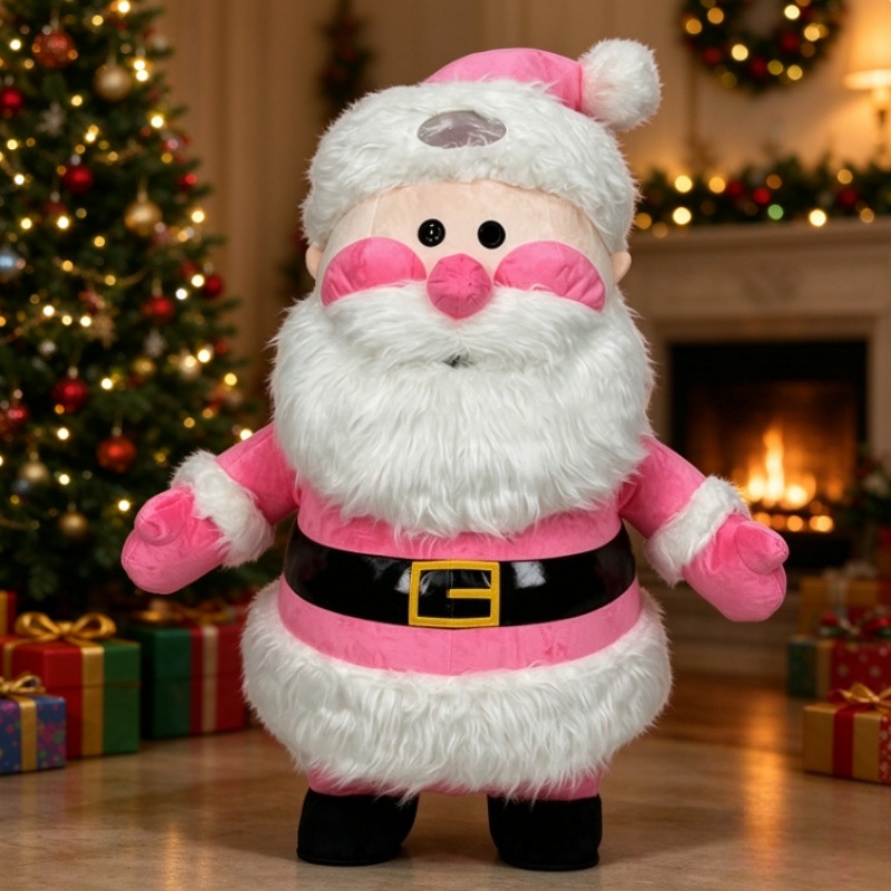 Event Party - Pink Santa Claus Inflatable Mascot Costume