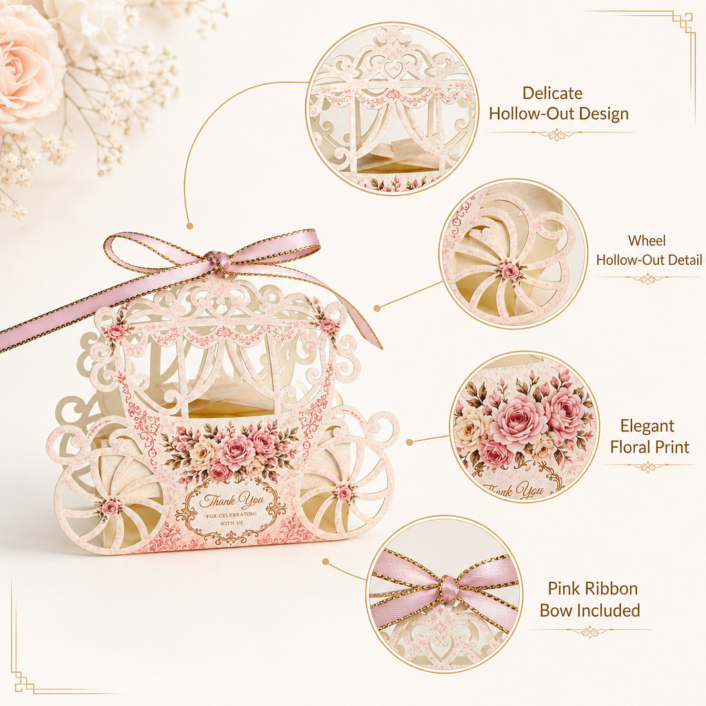 10 Pcs Laser‑Cut Hollow Candy  - đánh giá và giá Event Party Box
